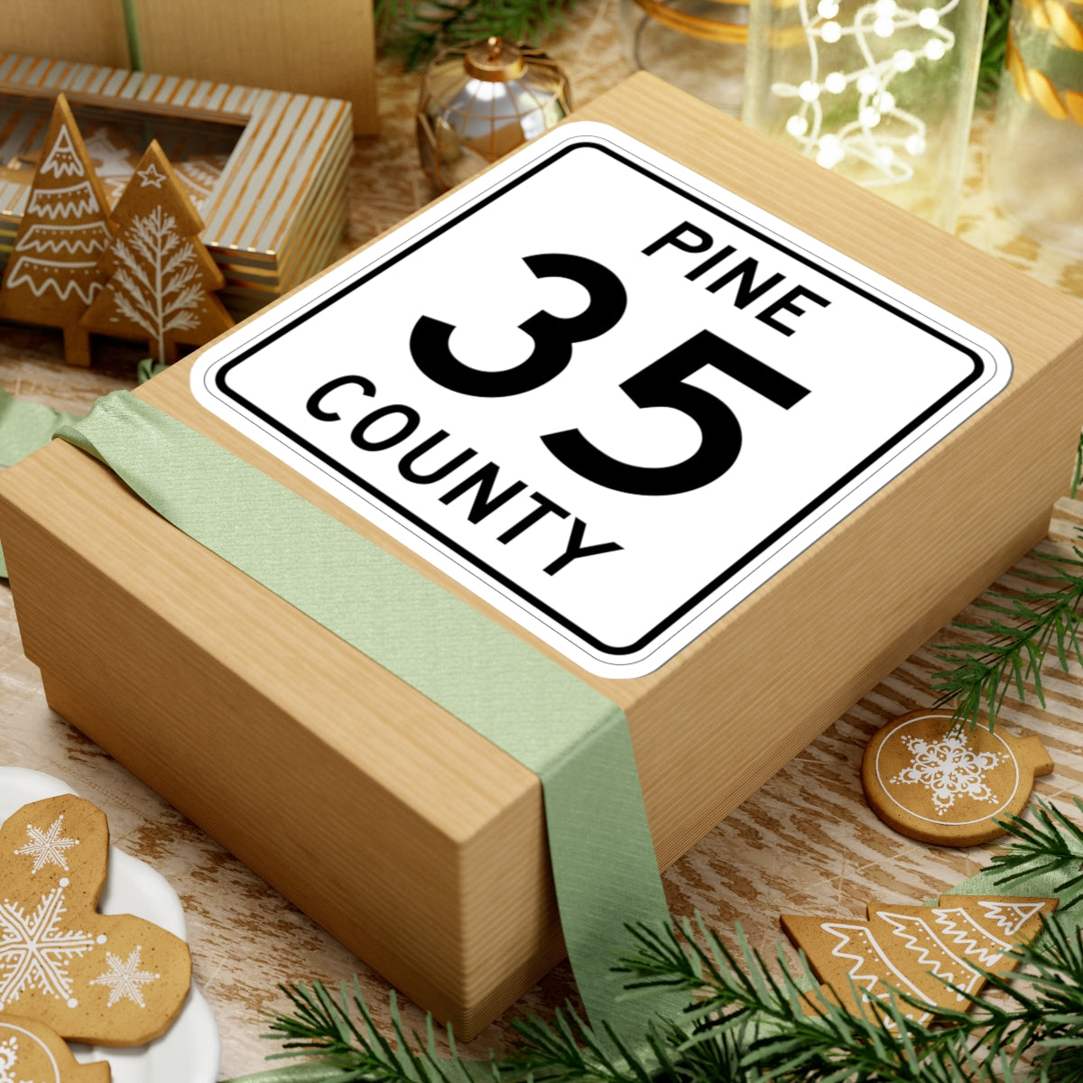Pine County Route 35 MN (Minnesota) (Road Sign) STICKER Vinyl Kiss-Cut Decal