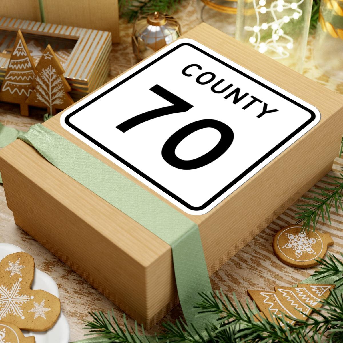 County 70 square (Minnesota) (Road Sign) STICKER Vinyl Kiss-Cut Decal