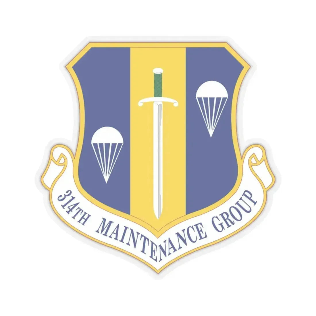314 Maintenance Group AETC (U.S. Air Force) STICKER Vinyl Kiss-Cut Decal 6 Inch Transparent - The Sticker Space