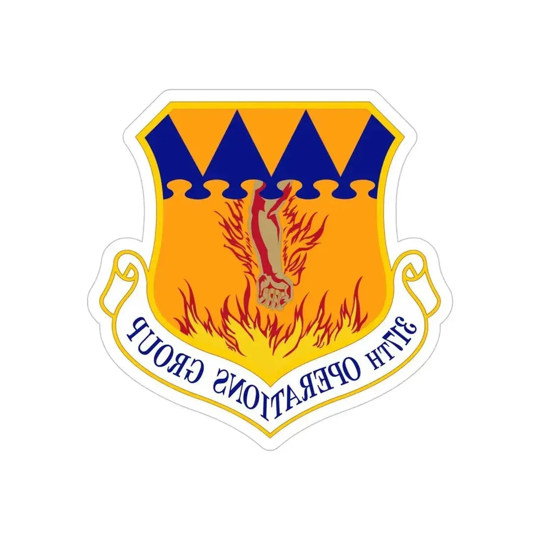 317 Operations Group AMC (U.S. Air Force) REVERSE PRINT Transparent Die-Cut STICKER - The Sticker Space
