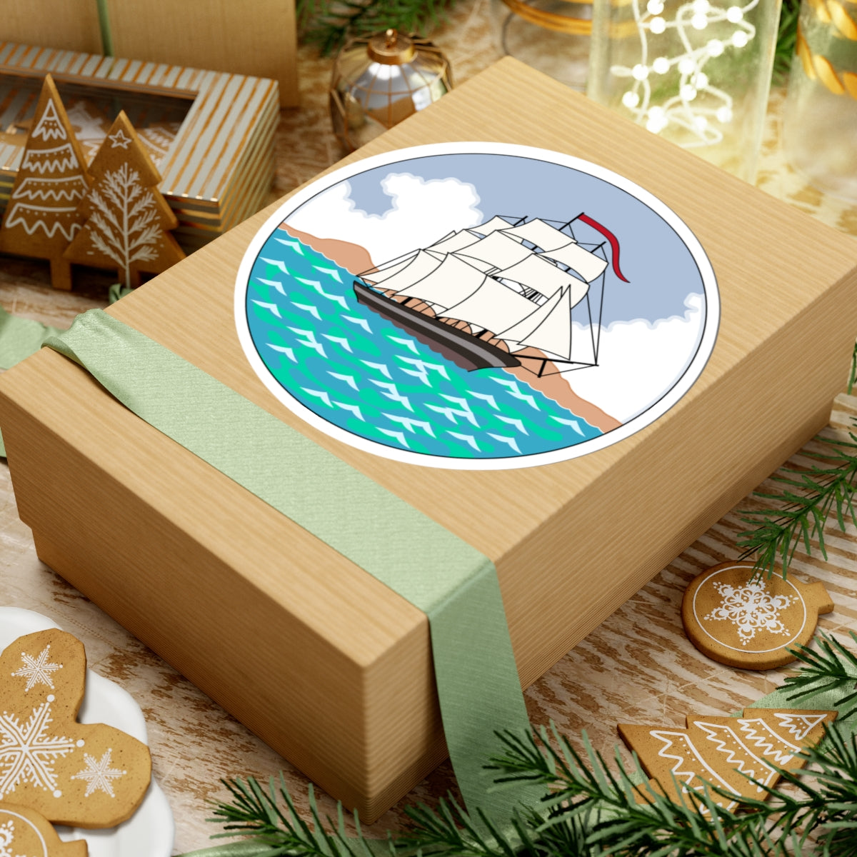 Badge of British Guiana 1875-1906 (Guyana) (Coat of Arms) STICKER Vinyl Kiss-Cut Decal