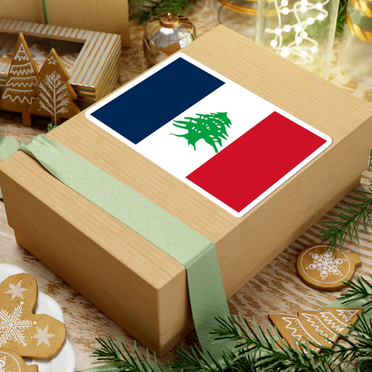 Flag of Lebanon during French Mandate 1920-1943 (Lebanon) STICKER Vinyl Kiss-Cut Decal