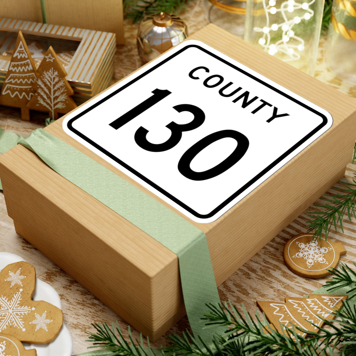 County 130 square (Minnesota) (Road Sign) STICKER Vinyl Kiss-Cut Decal