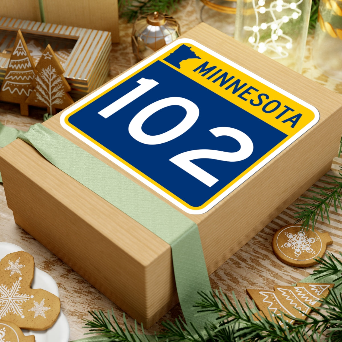 MN-102 (Minnesota) (Road Sign) STICKER Vinyl Kiss-Cut Decal