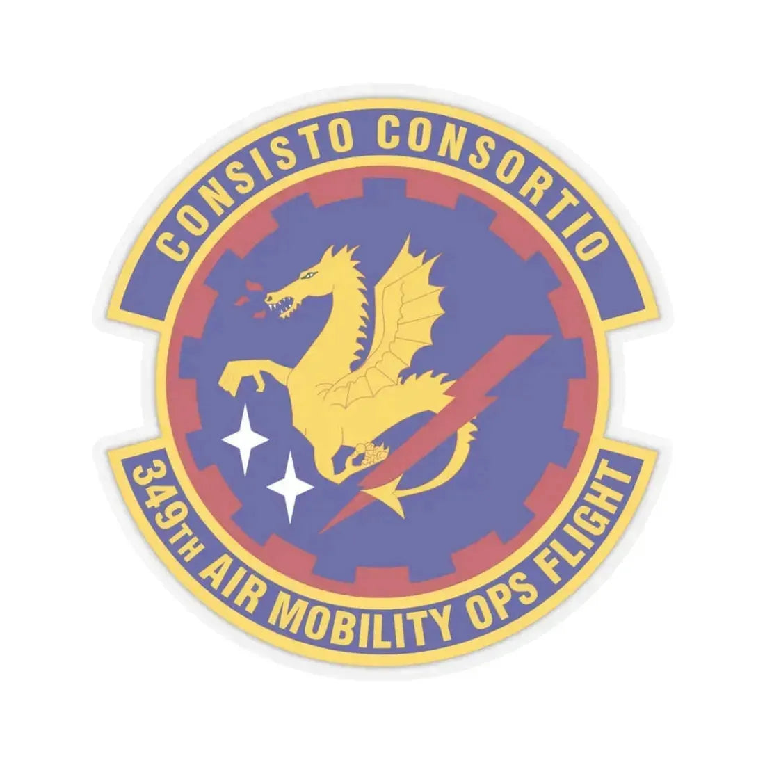 349th Air Mobility Operations Flight (U.S. Air Force) STICKER Vinyl Kiss-Cut Decal 6 Inch Transparent - The Sticker Space