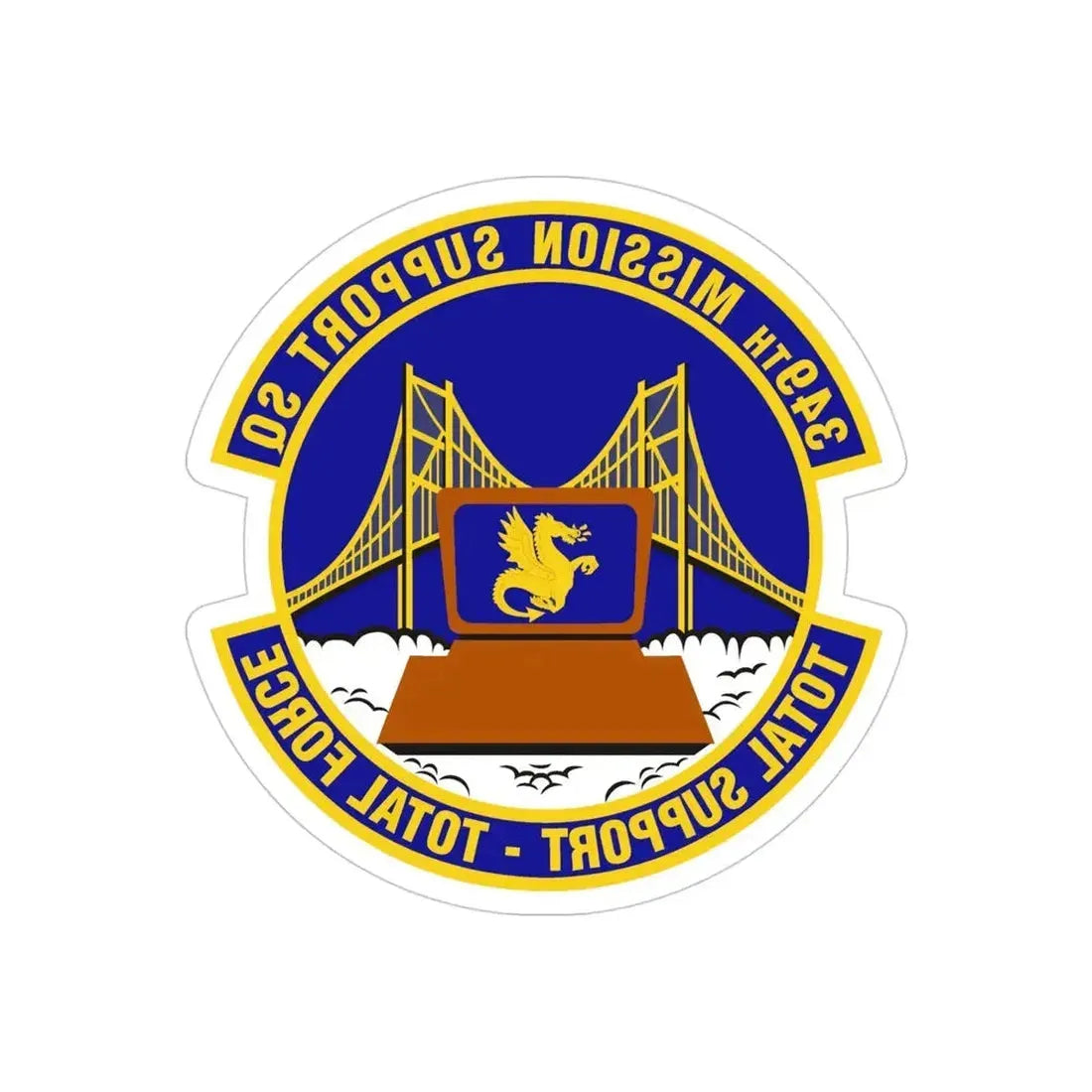349th Mission Support Squadron (U.S. Air Force) REVERSE PRINT Transparent Die-Cut STICKER - The Sticker Space