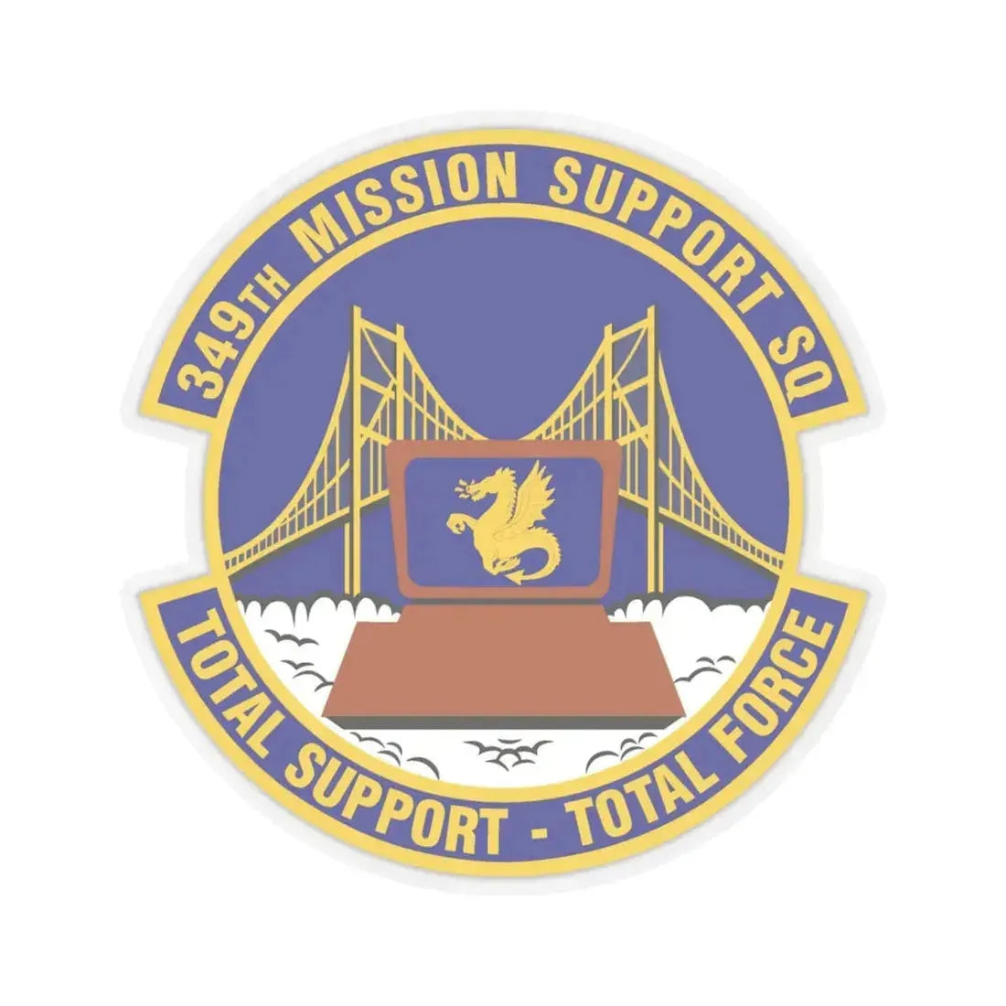 349th Mission Support Squadron (U.S. Air Force) STICKER Vinyl Kiss-Cut Decal 6 Inch Transparent - The Sticker Space