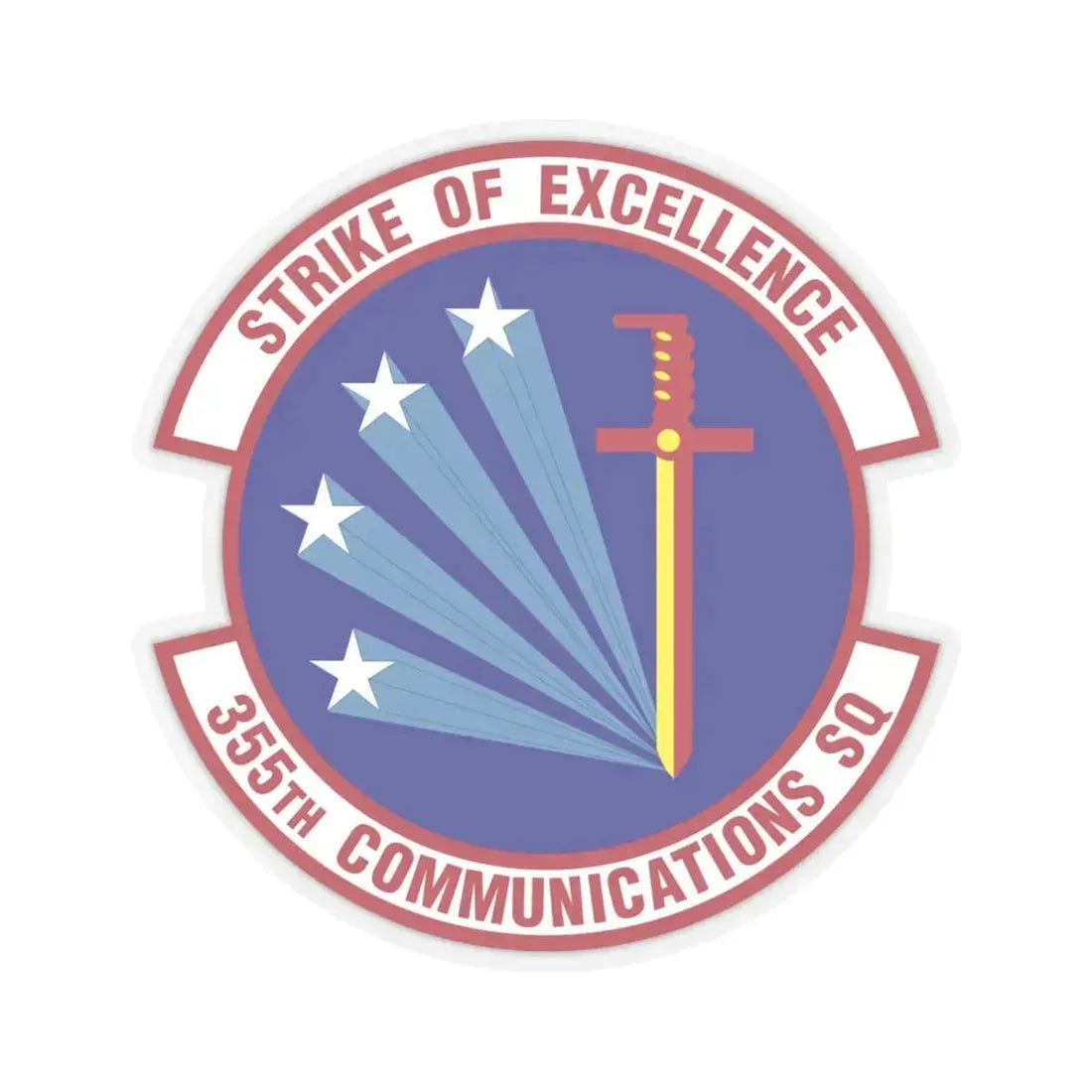 355 Communications Squadron ACC (U.S. Air Force) STICKER Vinyl Kiss-Cut Decal 6 Inch Transparent - The Sticker Space