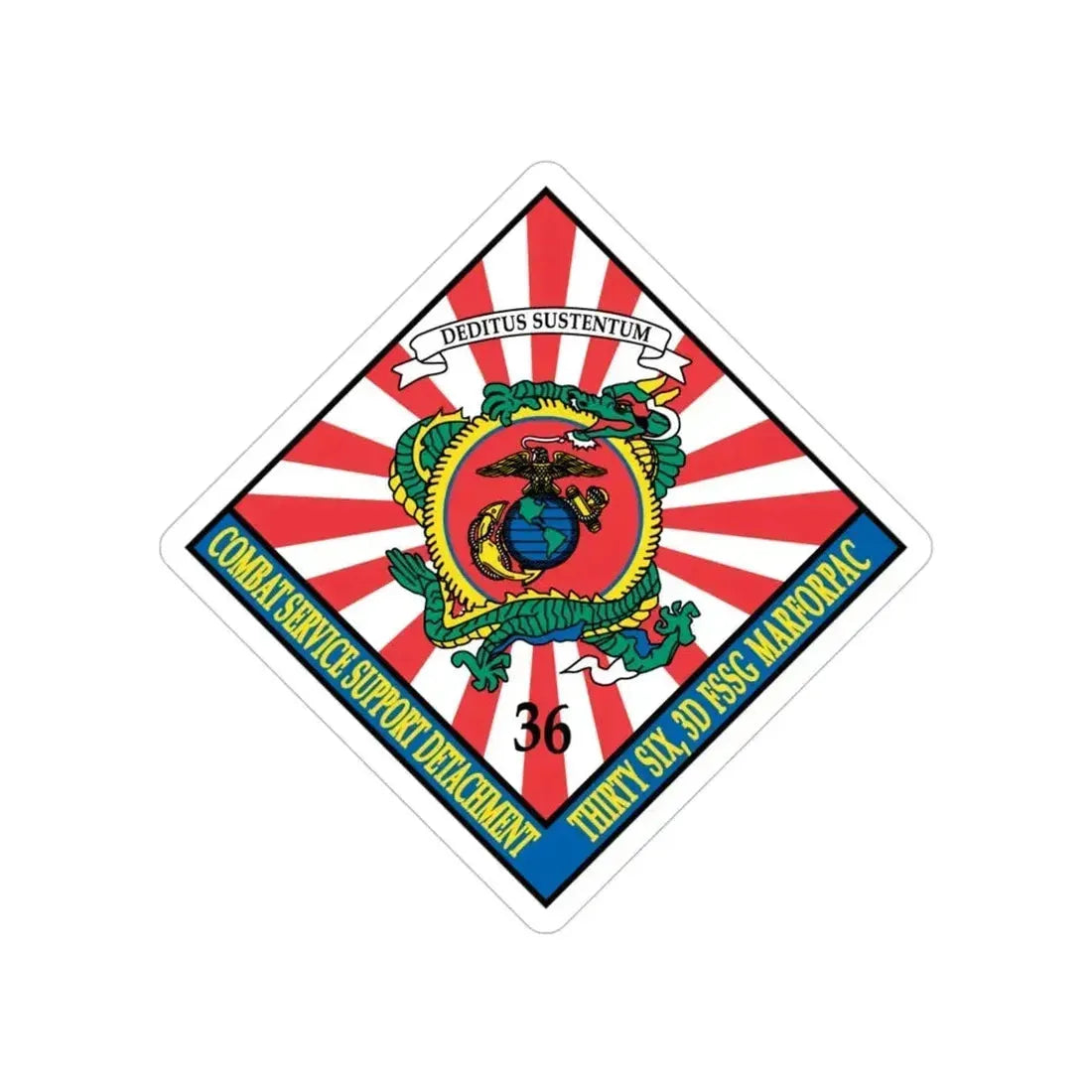 36 Combat Service Support Detachment (USMC) Transparent STICKER Die-Cut Vinyl Decal - The Sticker Space