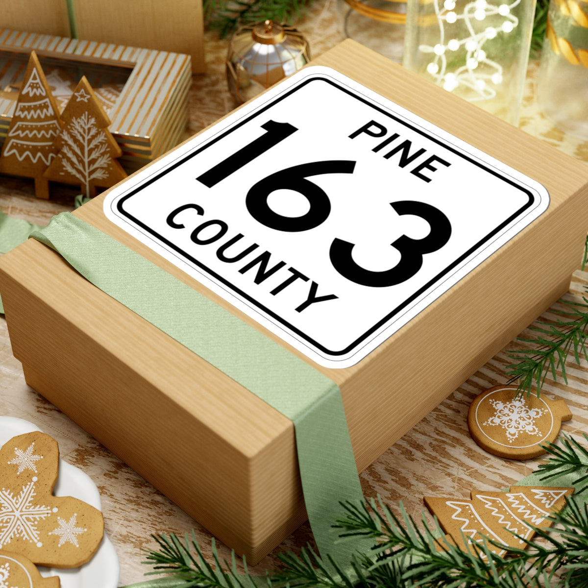 Pine County Route 163 MN (Minnesota) (Road Sign) STICKER Vinyl Kiss-Cut Decal