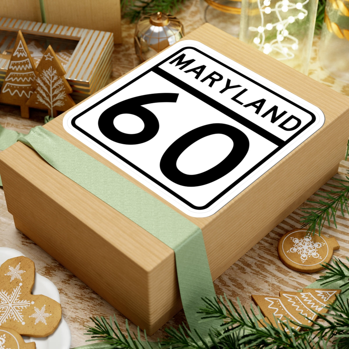 MD Route 60 (Maryland) (Road Sign) STICKER Vinyl Kiss-Cut Decal