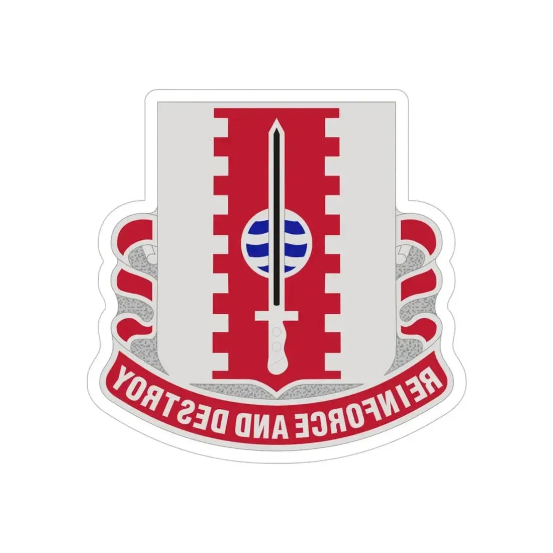 386 Engineer Battalion (U.S. Army) REVERSE PRINT Transparent Die-Cut STICKER - The Sticker Space