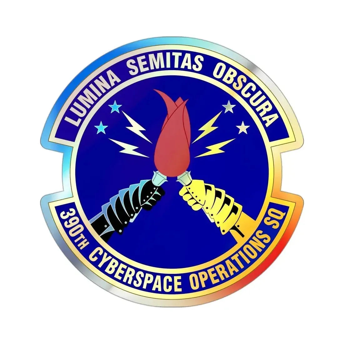 390 Cyberspace Operations Squadron ACC (U.S. Air Force) Holographic STICKER Die-Cut Vinyl Decal - The Sticker Space