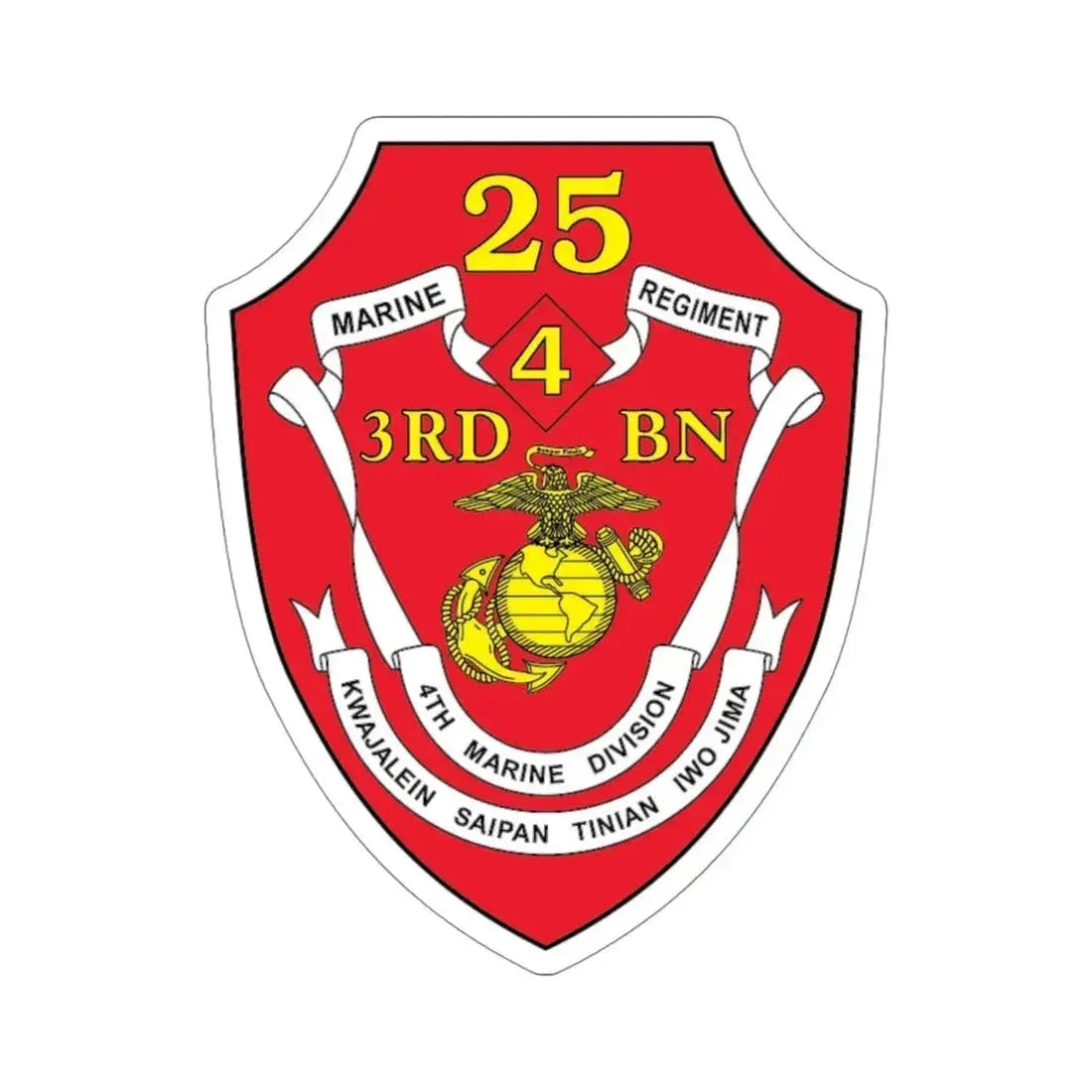 3rd BN 25th Marines 4th Marine Div (USMC) STICKER Vinyl Die-Cut Decal - The Sticker Space