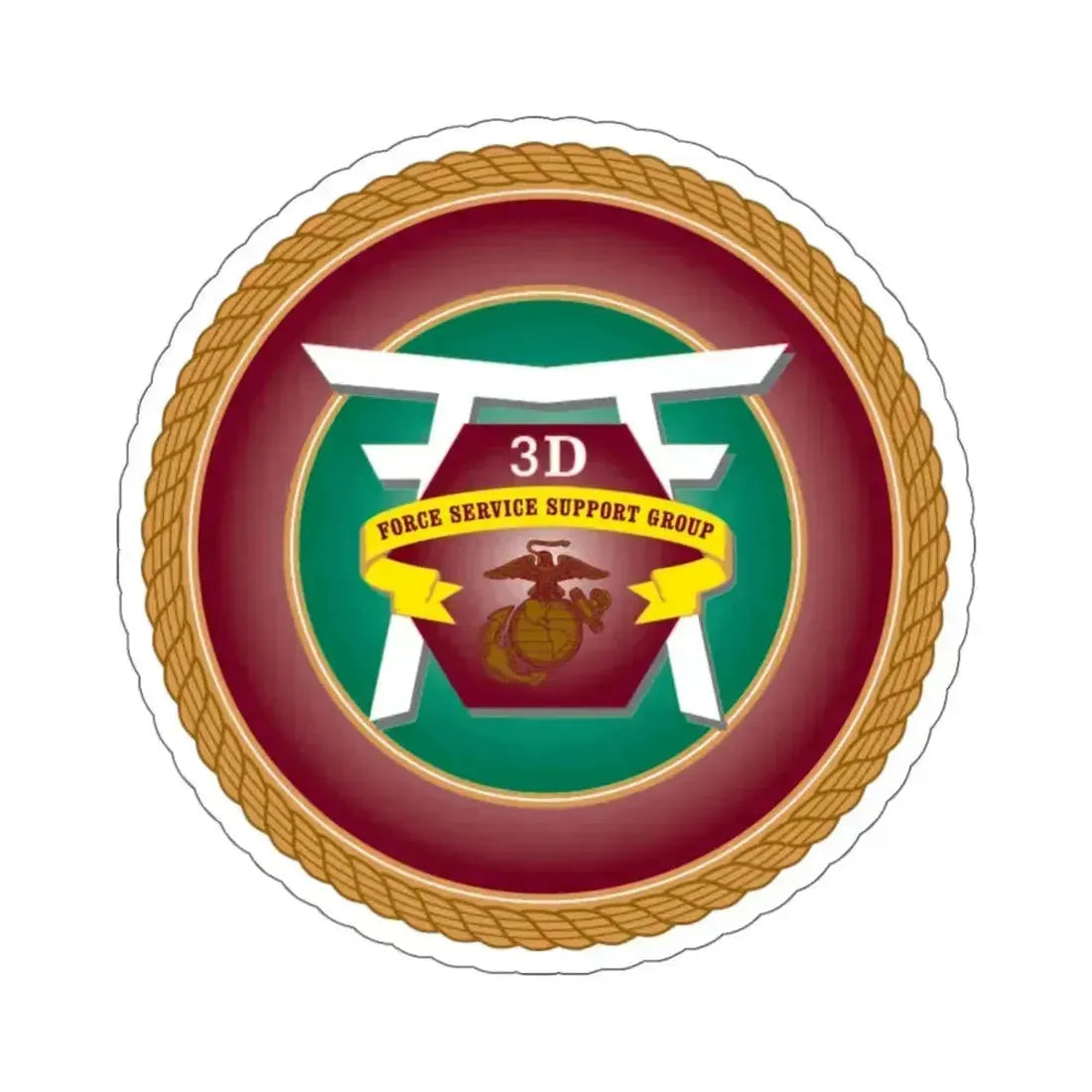 3rd Force Service Support Group 3D FSSG (USMC) STICKER Vinyl Kiss-Cut Decal 6 Inch White - The Sticker Space