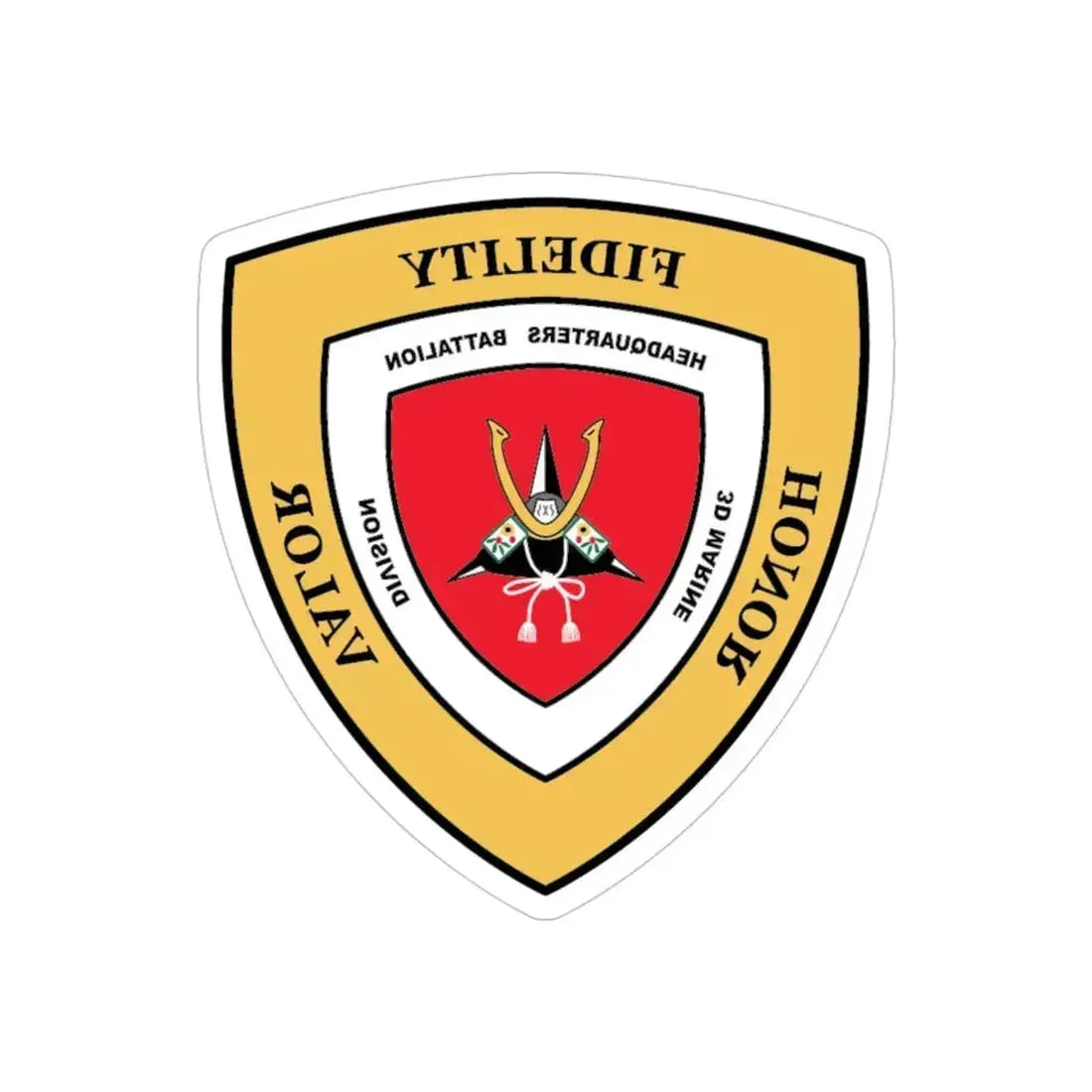 3rd Marine Division HQ Bn (USMC) REVERSE PRINT Transparent Die-Cut STICKER - The Sticker Space