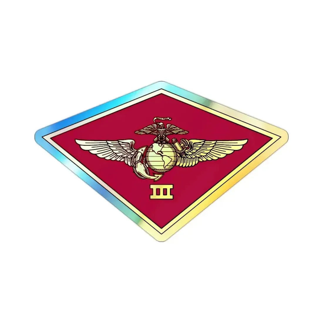 3rd MAW 3D MAW (USMC) Holographic STICKER Die-Cut Vinyl Decal 2 Inch Holographic - The Sticker Space
