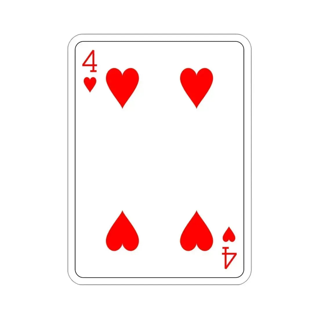 4 of Hearts Playing Card STICKER Vinyl Die-Cut Decal - The Sticker Space
