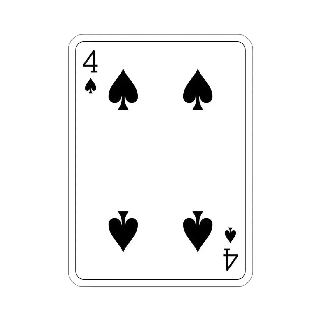 4 of Spades Playing Card STICKER Vinyl Die-Cut Decal - The Sticker Space
