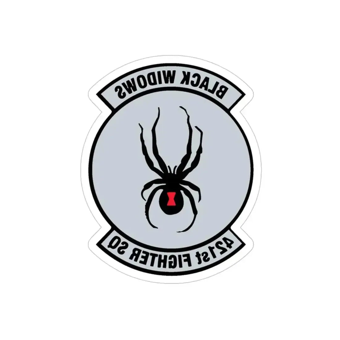 421st Fighter Squadron Black Widows (U.S. Air Force) REVERSE PRINT Transparent Die-Cut STICKER - The Sticker Space