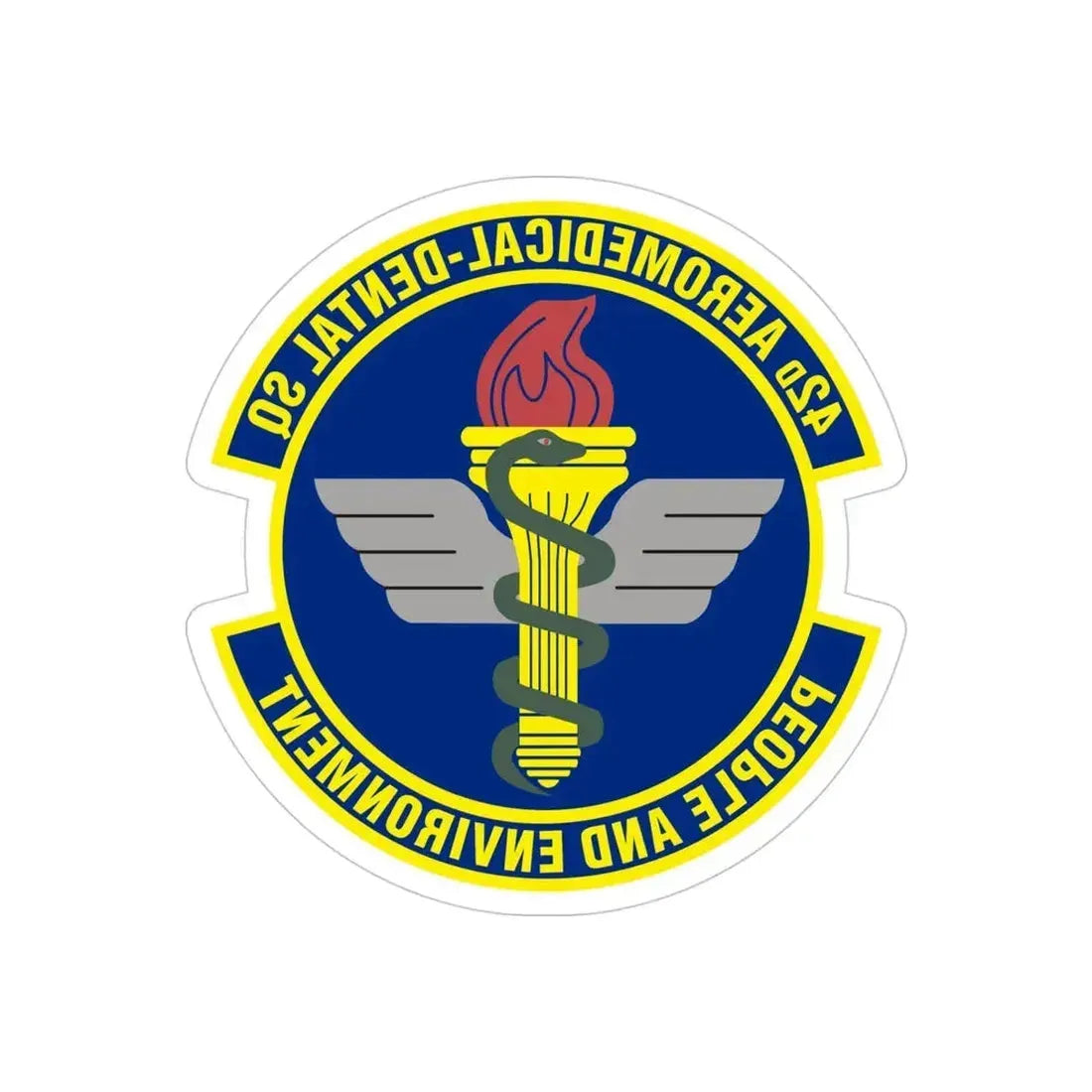 42d Aeromedical Dental Squadron (U.S. Air Force) REVERSE PRINT Transparent Die-Cut STICKER - The Sticker Space
