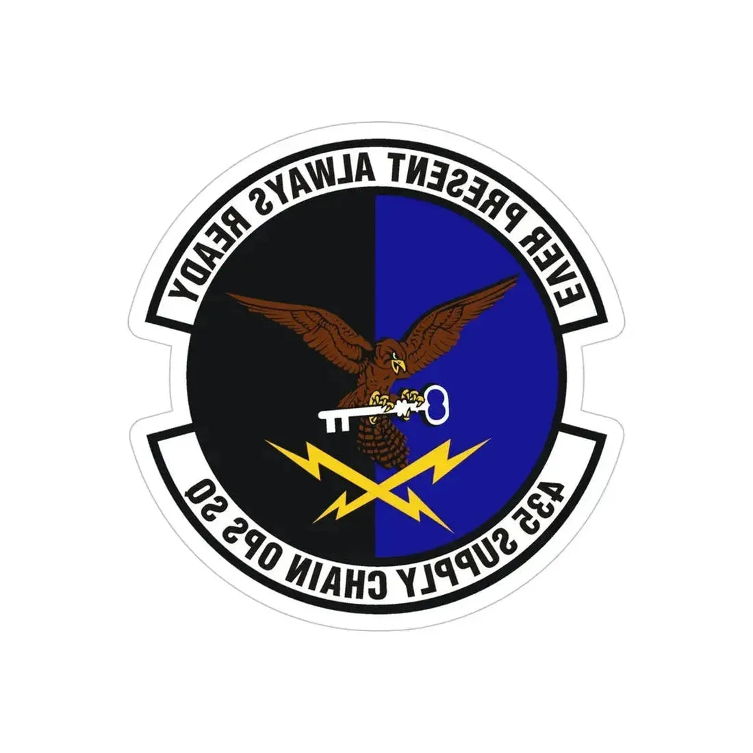 435th Supply Chain Operations Squadron (U.S. Air Force) REVERSE PRINT Transparent Die-Cut STICKER - The Sticker Space