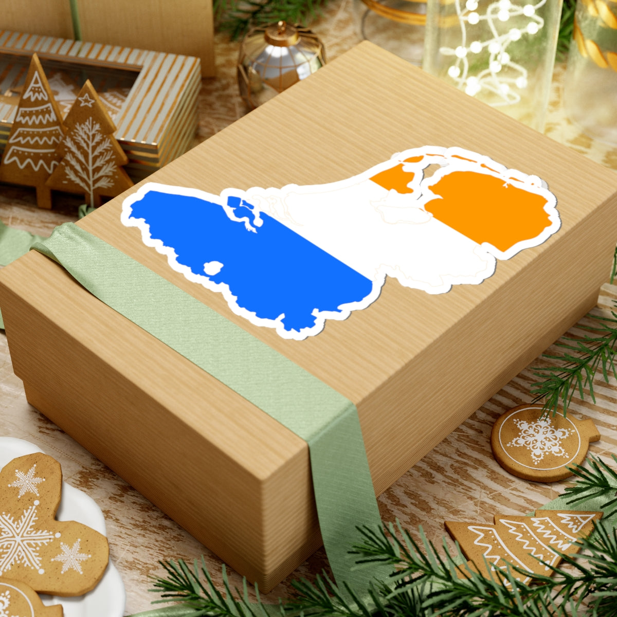 Flag-map of the Greater Netherlands (Belgium) STICKER Vinyl Kiss-Cut Decal