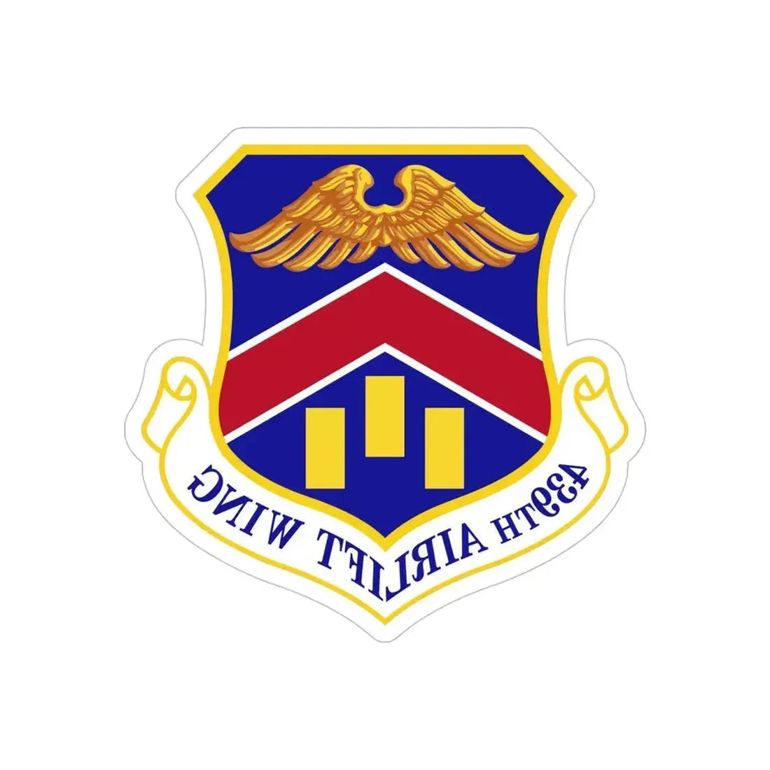 439th Airlift Wing (U.S. Air Force) REVERSE PRINT Transparent Die-Cut STICKER - The Sticker Space