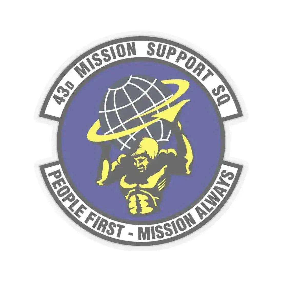 43d Mission Support Squadron (U.S. Air Force) STICKER Vinyl Kiss-Cut Decal 4 Inch Transparent - The Sticker Space