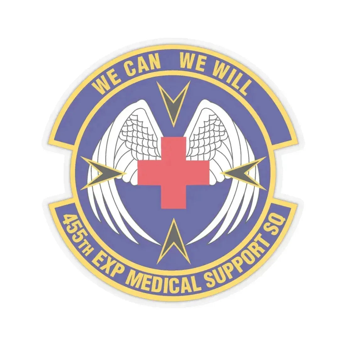 455th Expeditionary Medical Support Squadron (U.S. Air Force) STICKER Vinyl Kiss-Cut Decal 6 Inch Transparent - The Sticker Space