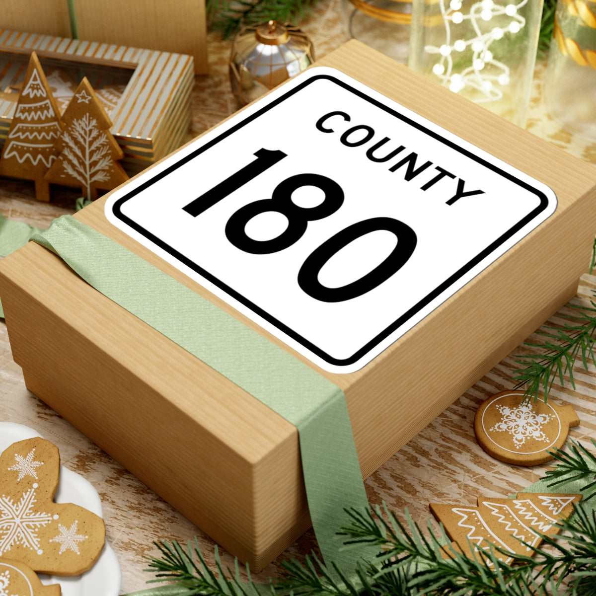 County 180 square (Minnesota) (Road Sign) STICKER Vinyl Kiss-Cut Decal