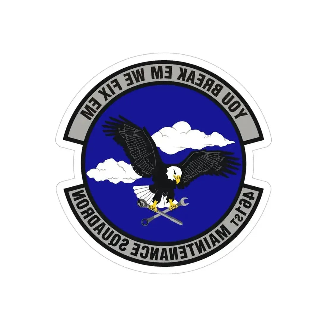 461st Maintenance Squadron (U.S. Air Force) REVERSE PRINT Transparent Die-Cut STICKER - The Sticker Space