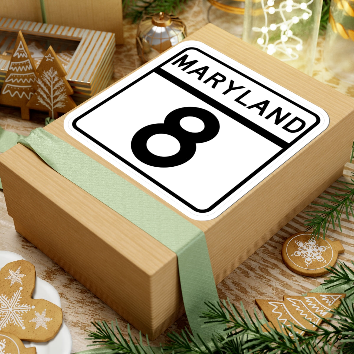 MD Route 8 (Maryland) (Road Sign) STICKER Vinyl Kiss-Cut Decal