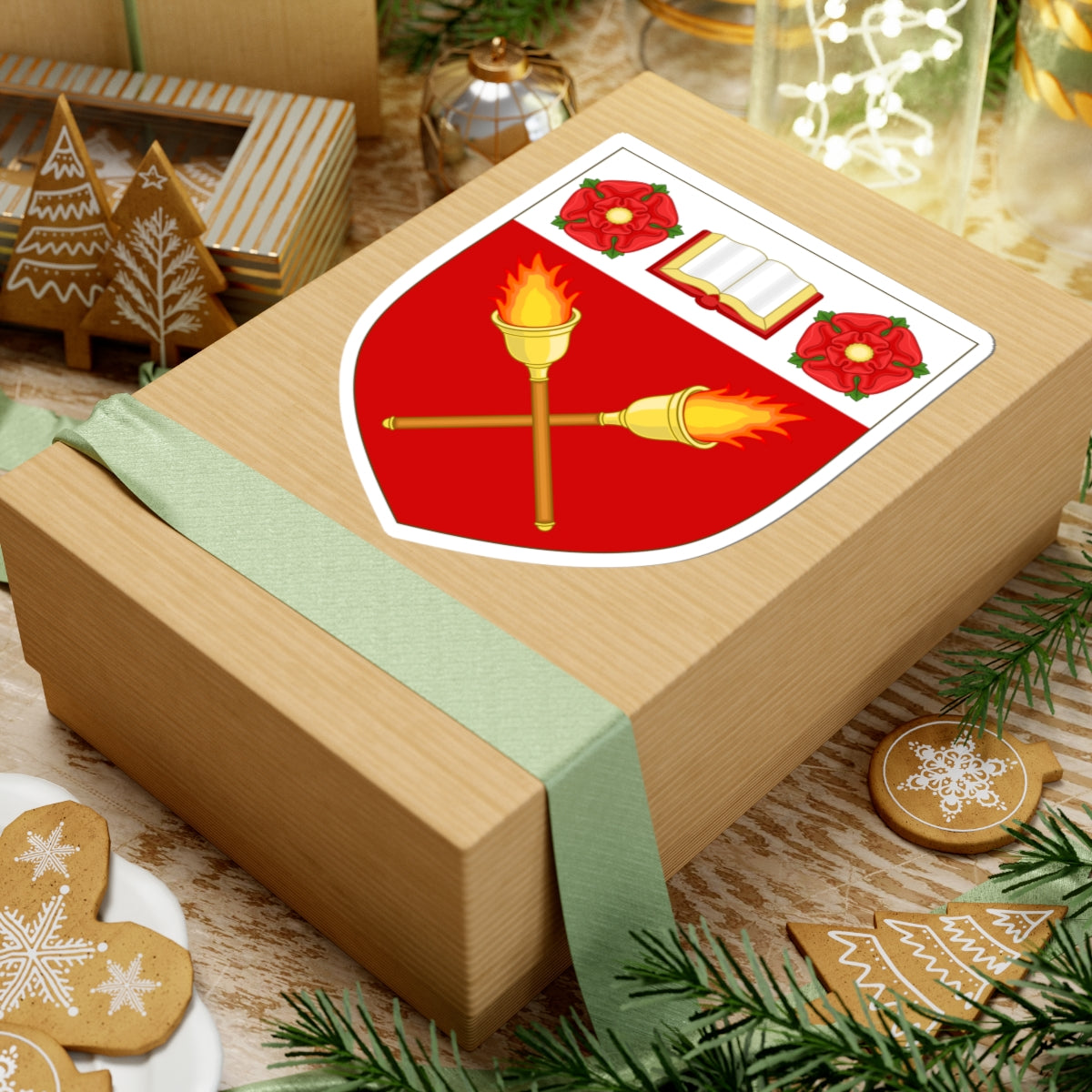 Arms of Harris Manchester College (England) (Coat of Arms) STICKER Vinyl Kiss-Cut Decal