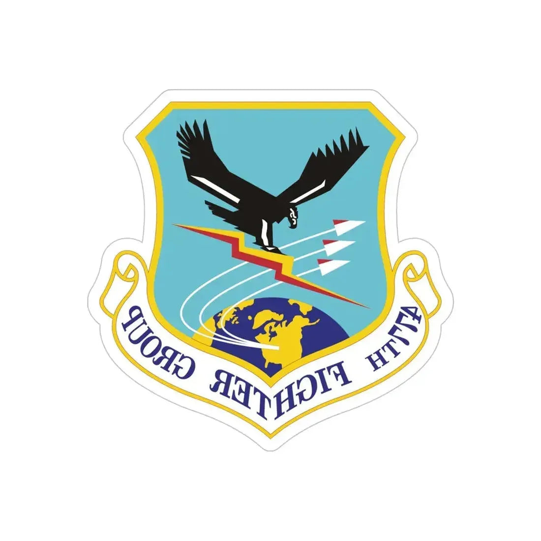 477th Fighter Group (U.S. Air Force) REVERSE PRINT Transparent Die-Cut STICKER - The Sticker Space