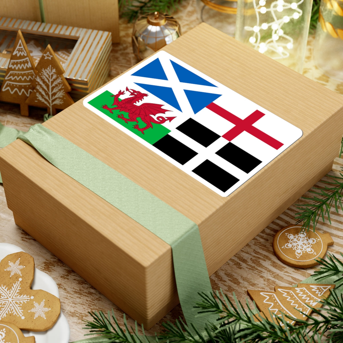 Flags of Scotland England Wales and Cornwall (England) STICKER Vinyl Kiss-Cut Decal