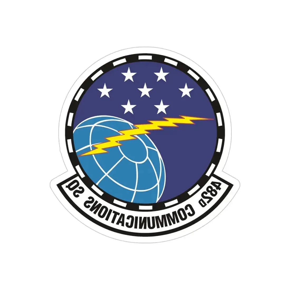 482d Communications Squadron (U.S. Air Force) REVERSE PRINT Transparent Die-Cut STICKER - The Sticker Space