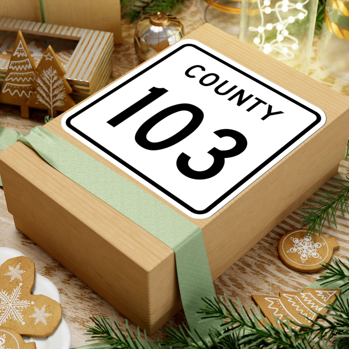 County 103 square (Minnesota) (Road Sign) STICKER Vinyl Kiss-Cut Decal