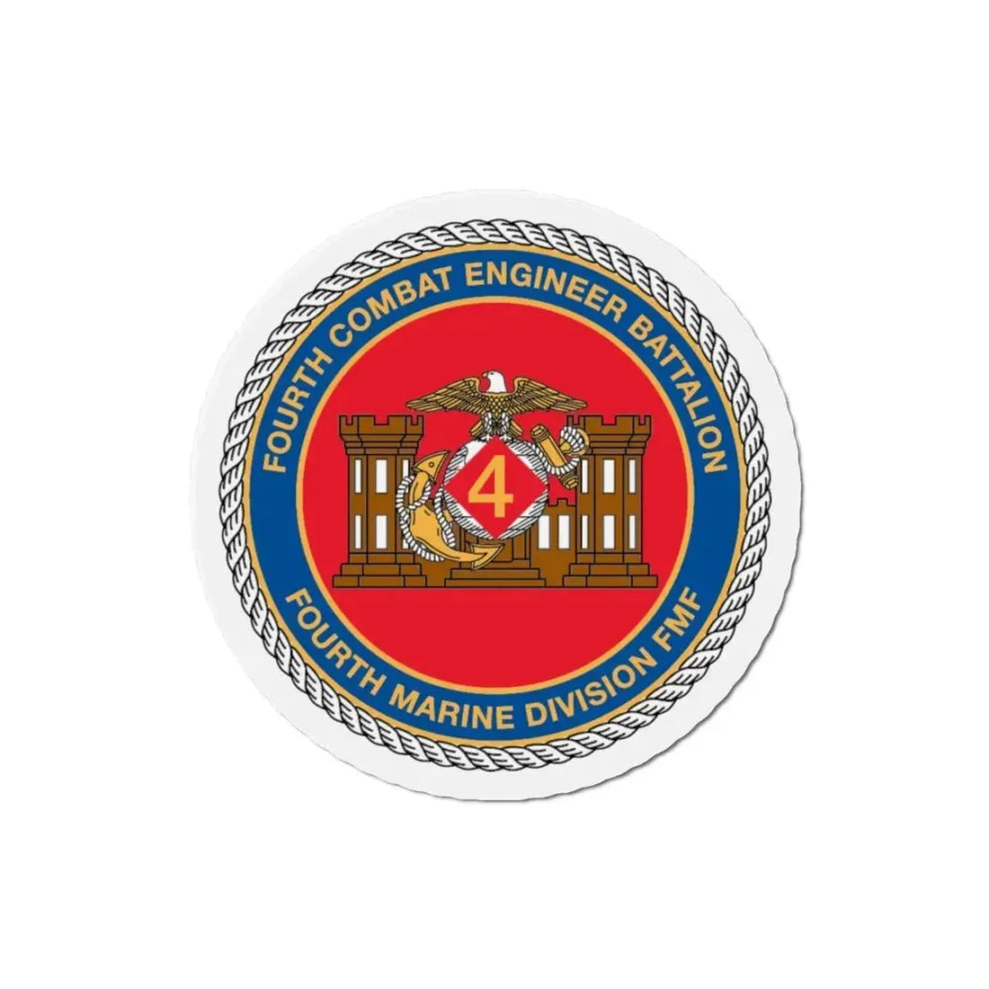 4th CE Bn 4th Mar Div (USMC) Refrigerator Magnet - The Sticker Space