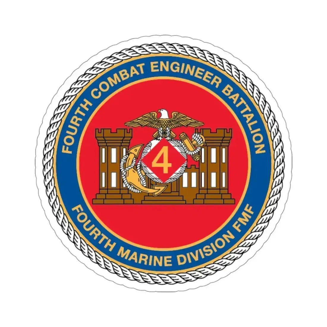 4th CE Bn 4th Mar Div (USMC) STICKER Vinyl Die-Cut Decal - The Sticker Space