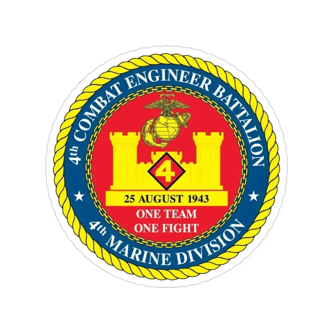 4th Cmbt Eng Bn (USMC) Transparent STICKER Die-Cut Vinyl Decal - The Sticker Space