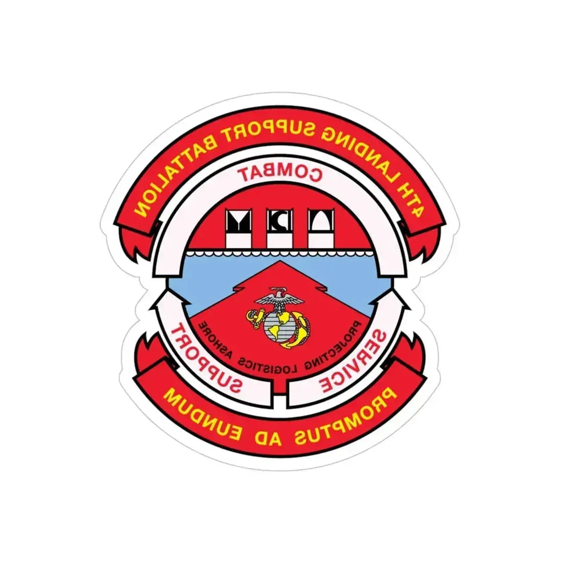 4th Landing Support Battalion Promptus Ad Eundum (USMC) REVERSE PRINT Transparent Die-Cut STICKER - The Sticker Space