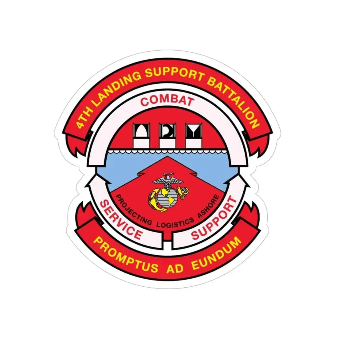 4th Landing Support Battalion Promptus Ad Eundum (USMC) Transparent STICKER Die-Cut Vinyl Decal - The Sticker Space