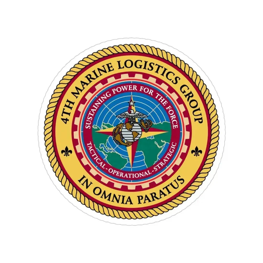 4th Marine Logistics Group In Omnia Paratus (USMC) Transparent STICKER Die-Cut Vinyl Decal - The Sticker Space