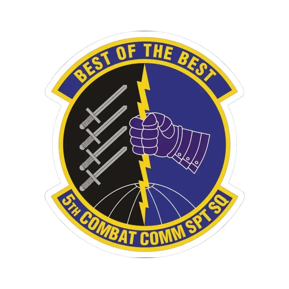 5 Combat Communications Support Squadron ACC (U.S. Air Force) STICKER Vinyl Kiss-Cut Decal 3 Inch White - The Sticker Space