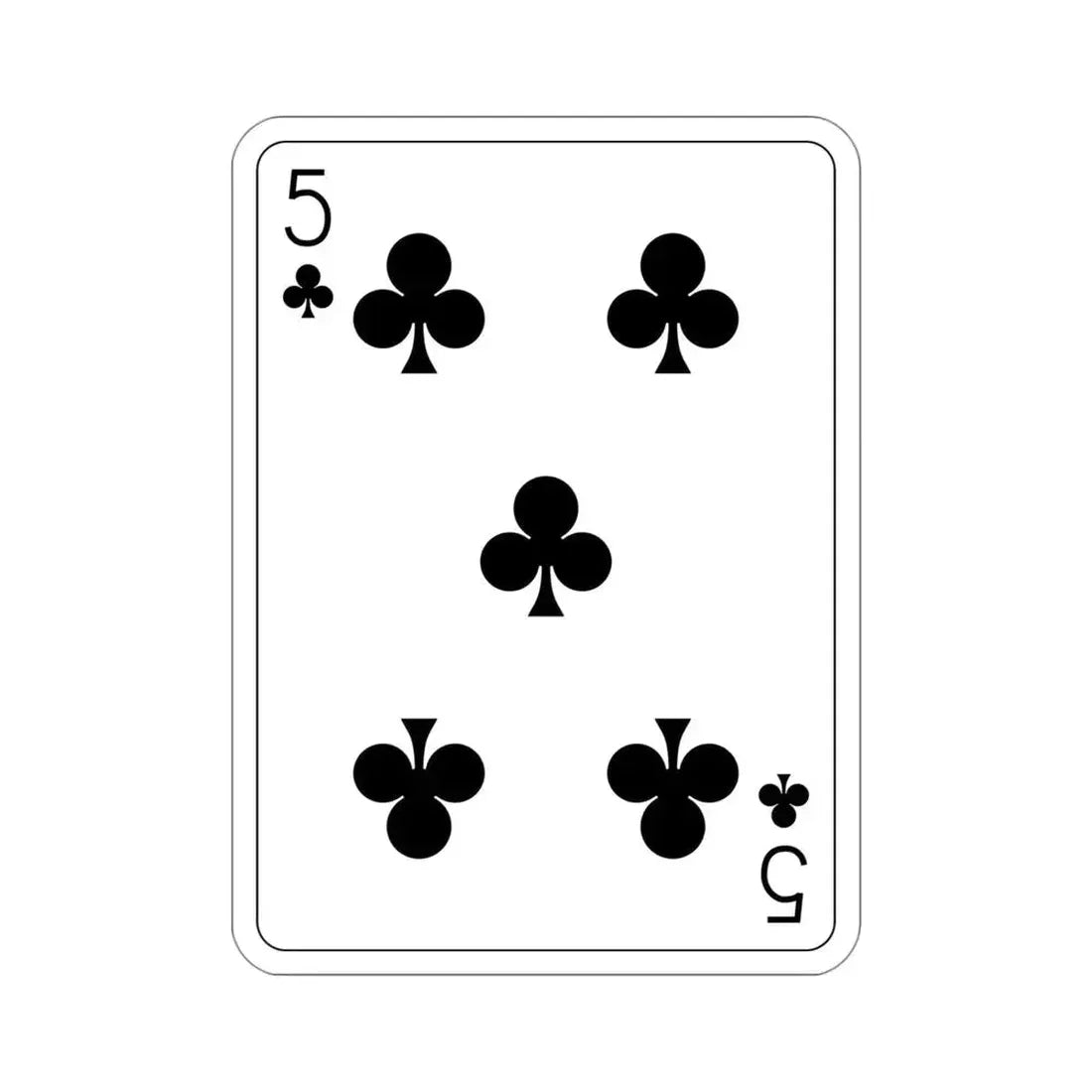 5 of Clubs Playing Card STICKER Vinyl Die-Cut Decal - The Sticker Space