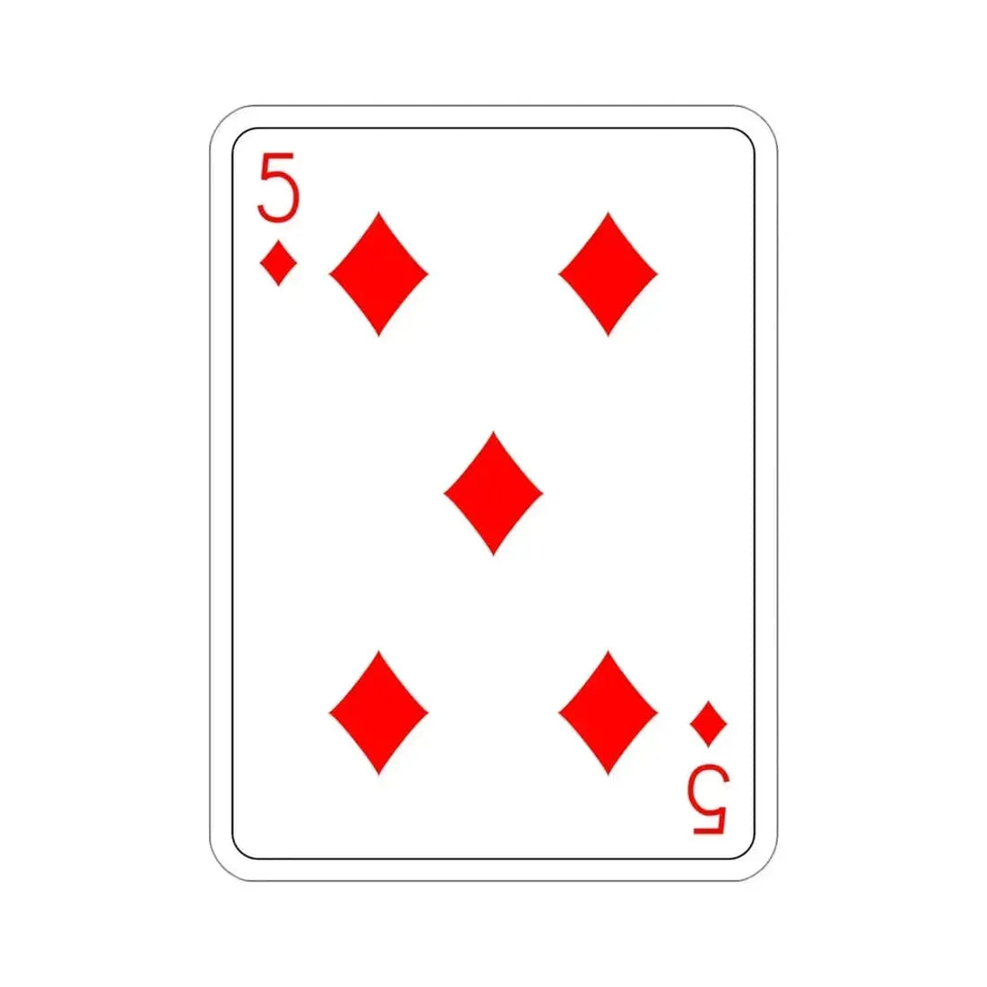 5 of Diamonds Playing Card STICKER Vinyl Die-Cut Decal - The Sticker Space