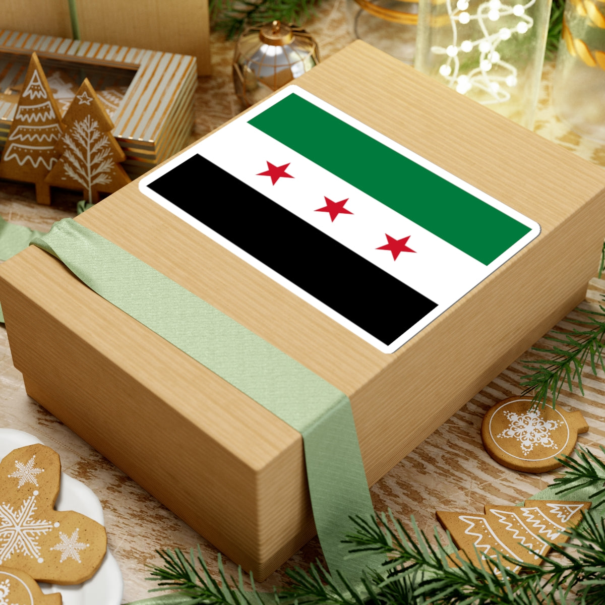 Flag of the Syrian revolution small stars (Syria) STICKER Vinyl Kiss-Cut Decal