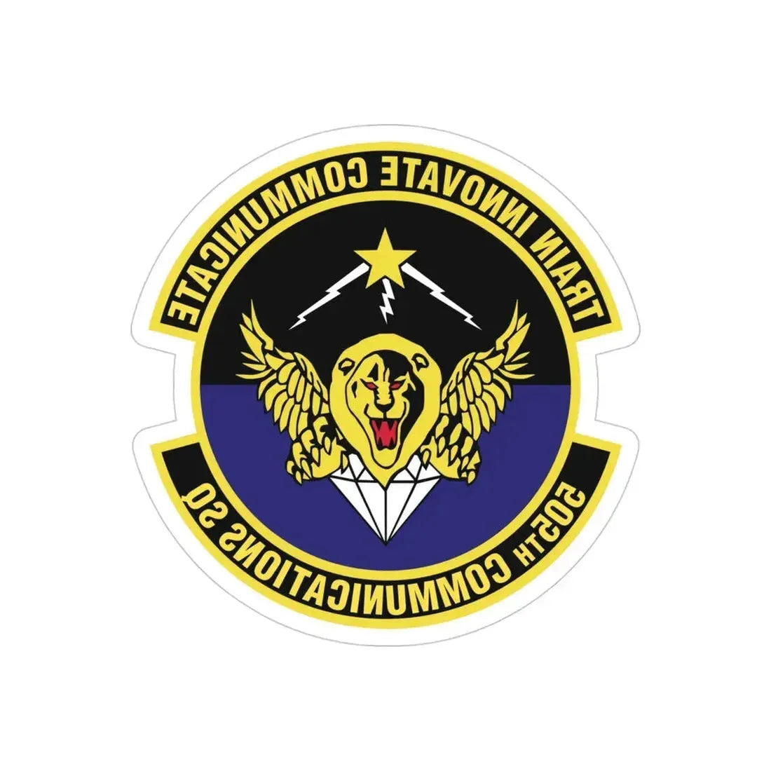 505th Communications Squadron (U.S. Air Force) REVERSE PRINT Transparent Die-Cut STICKER - The Sticker Space