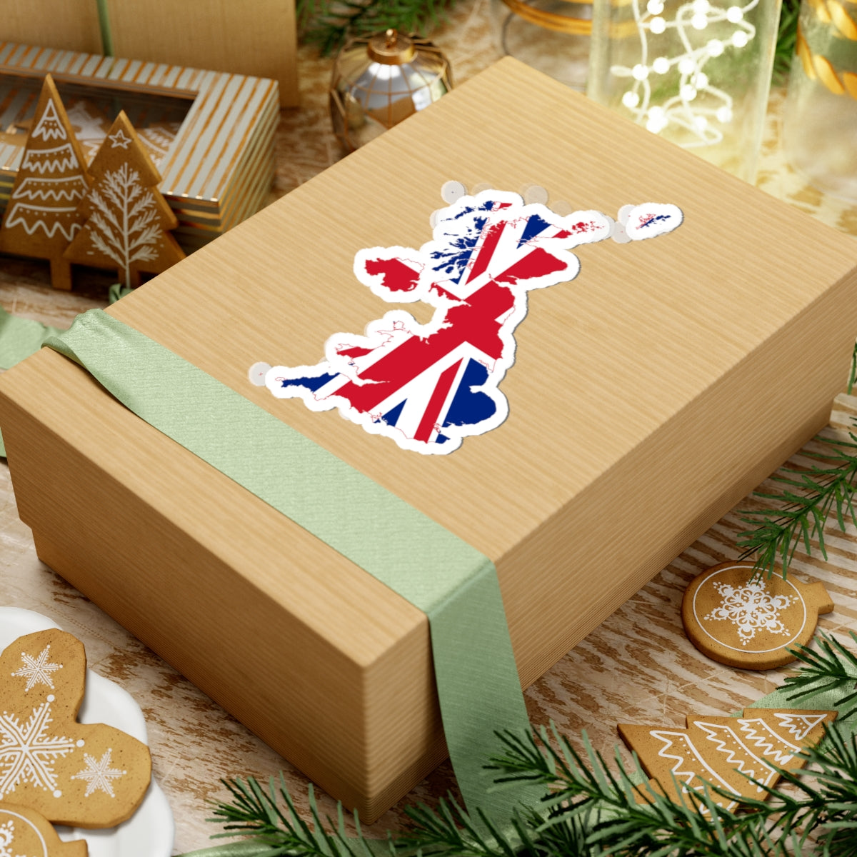 Flag-map of the United Kingdom (United Kingdom) STICKER Vinyl Kiss-Cut Decal